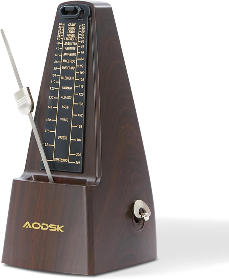 AODSK Mechanical Metronome, Brown - Universal Tempo Tool for Piano, Guitar, Violin, and Drums - Image 1